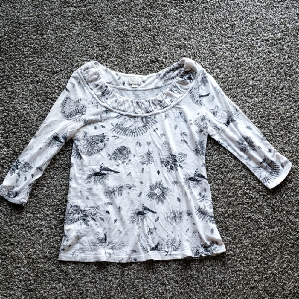 Anthropologie Postmark cute bird top size M